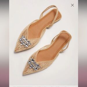 Kaya Lace Pointed Flats - Nude - Women’s 8